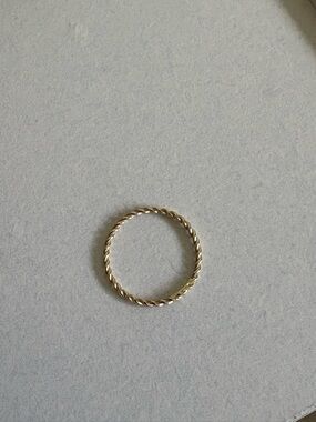 14k Solid Gold Twisted Rope Ring – 1.2mm Size 5 1/2 Ferkos Fine Jewelry Rings